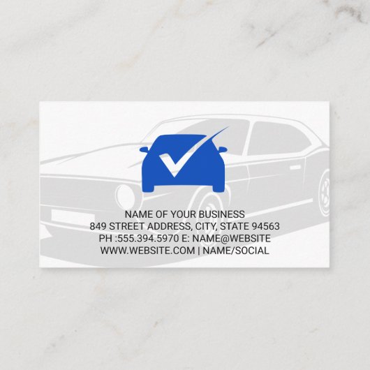 Blauw Logo Zakelijk Visitekaartje met Vinkje (Achterkant)