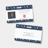 Blauw Logo Zorg Horizontal ID Badge (Voor- en achterkant)