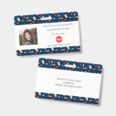 Blauw Logo Zorgverlening Horizontaal ID Badge (Voor- en achterkant)
