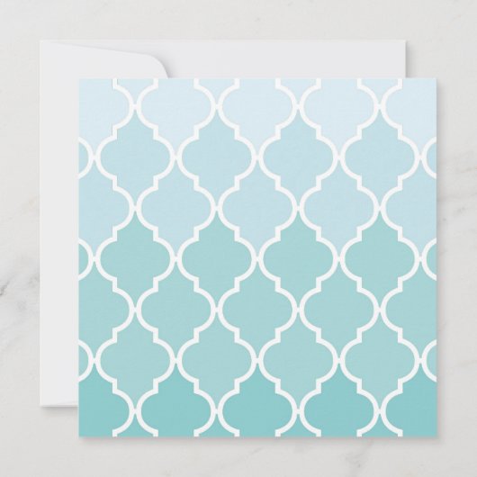 Blauw lokwerk, ombre, Quatrefoil, gezoet 16 Kaart (Achterkant)