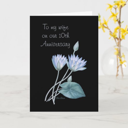 Blauw Lotus door Pierre Joseph Redoute Kaart (Gele Bloem)