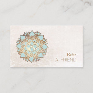 Blauw Lotus Flower Salon & Spa Verwijs een vriend Aanbevelingskaartje