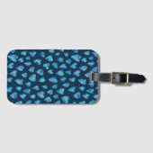 Blauw Love Heart patroon Bagagelabel (Voorkant (horizontaal))