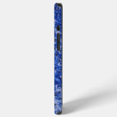Blauw Lovertje-effect Monogram iPhone Hoesje (Linkerkant)