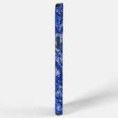 Blauw Lovertje-effect Monogram iPhone Hoesje (Rechterkant)