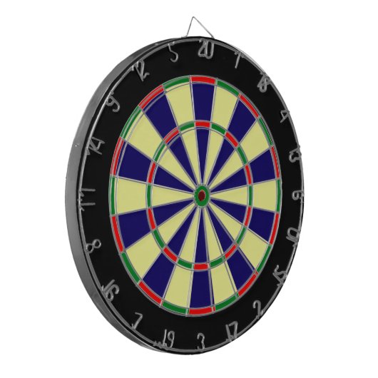 Blauw, Lt Geel, Groen, Rood Metalen Kooi Dartboard Dartbord (Voorkant Links)