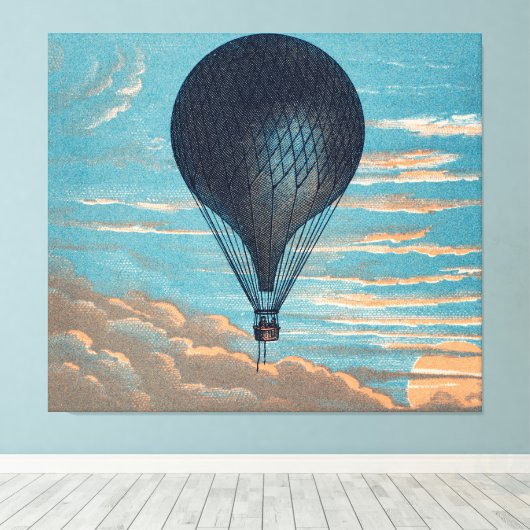  blauw, luchtballonverf canvas afdruk (Insitu (Houten vloer))