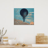  blauw, luchtballonverf poster (Keuken)