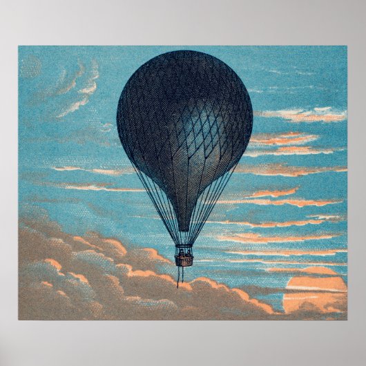  blauw, luchtballonverf poster (Voorkant)