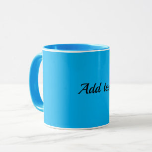 Blauw, luchtblauw kleur SJABLOON, personaliseer, Mok