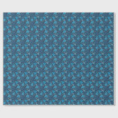 Blauw Lucky Shamrocks Clover St. Patrick's Day Cadeaupapier (Vlak)
