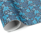 Blauw Lucky Shamrocks Clover St. Patrick's Day Cadeaupapier (Rol Hoek)