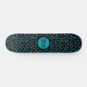 Blauw luipaard Patroon Persoonlijk Skateboard (Horizontaal)