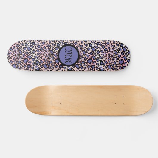 Blauw luipaard Patroon Persoonlijk Skateboard (Horizontaal)