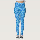 Blauw luipaard Pattern Print Leggings (Voorkant)