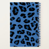 Blauw Luipaard Print Fun Animal Print Spiral Notitieboek (Achterkant)