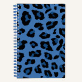 Blauw Luipaard Print Fun Animal Print Spiral Notitieboek (Voorkant)