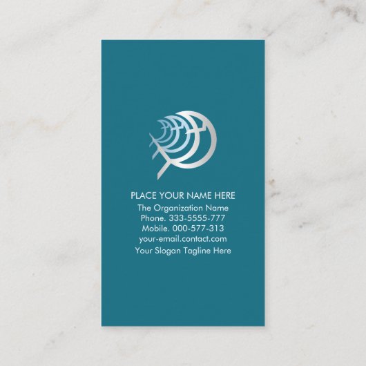 Blauw Luminescent Water Ichthus Fish Visitekaartje (Achterkant)