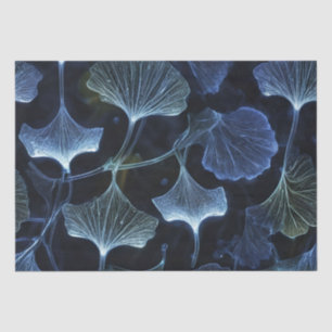 Blauw Luminogram Ginkgo Bladeren Decoupage / Tissuepapier