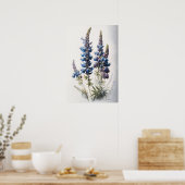 Blauw Lupine Flowers Art Print Poster (Keuken)