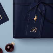 Blauw luxe kerst gepersonaliseerde cadeaubijsluite cadeaulabel
