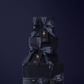 Blauw luxe kerst gepersonaliseerde cadeaubijsluite cadeaulabel