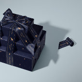 Blauw luxe kerstlint met naam satijnen lint
