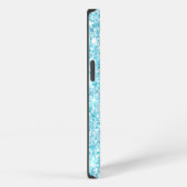 Blauw luxe modern verloop sterrenstelsel glinstere iPhone hoesje (Rechterkant)