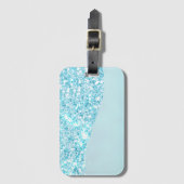 Blauw Luxe Moderne gradiënt galaxy glitter ster Bagagelabel (Voorkant (verticaal))