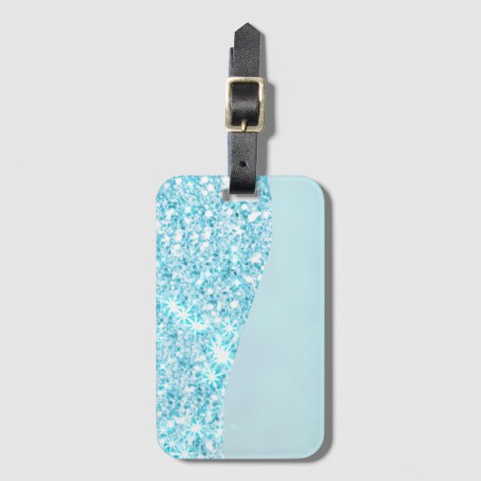 Blauw Luxe Moderne gradiënt galaxy glitter ster Bagagelabel (Voorkant (verticaal))