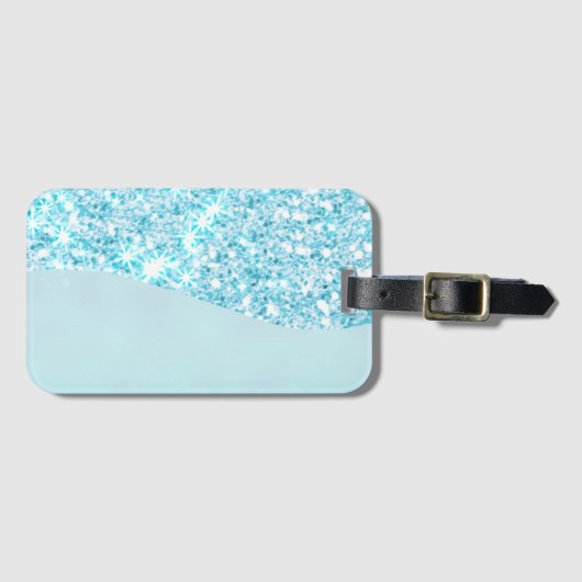 Blauw Luxe Moderne gradiënt galaxy glitter ster Bagagelabel (Voorkant (horizontaal))