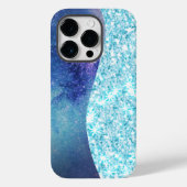 Blauw Luxe Moderne gradiënt galaxy glitter ster Case-Mate iPhone Case (Achterkant)
