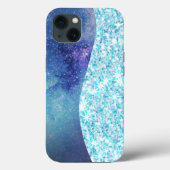 Blauw Luxe Moderne gradiënt galaxy glitter ster Case-Mate iPhone Case (Achterkant)