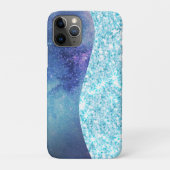 Blauw Luxe Moderne gradiënt galaxy glitter ster Case-Mate iPhone Case (Achterkant)