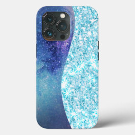 Blauw Luxe Moderne gradiënt galaxy glitter ster Case-Mate iPhone Case
