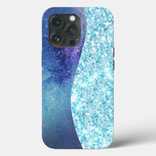 Blauw Luxe Moderne gradiënt galaxy glitter ster Case-Mate iPhone Case