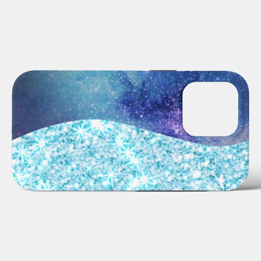 Blauw Luxe Moderne gradiënt galaxy glitter ster Case-Mate iPhone Case (Achterkant (horizontaal))