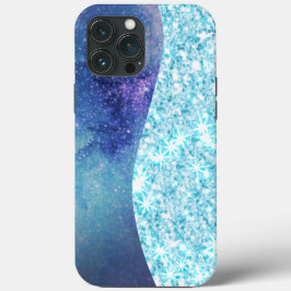Blauw Luxe Moderne gradiënt galaxy glitter ster Case-Mate iPhone Case