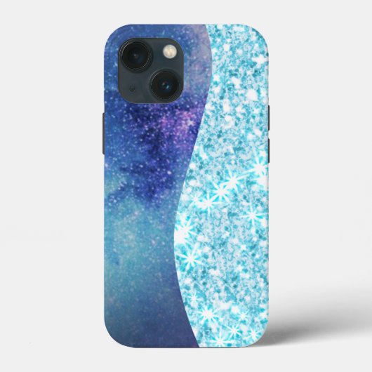 Blauw Luxe Moderne gradiënt galaxy glitter ster Case-Mate iPhone Case (Achterkant)