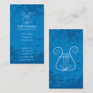 Blauw Lyre Achtergrond Verticaal Visitekaartje