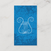 Blauw Lyre Achtergrond Verticaal Visitekaartje (Achterkant)