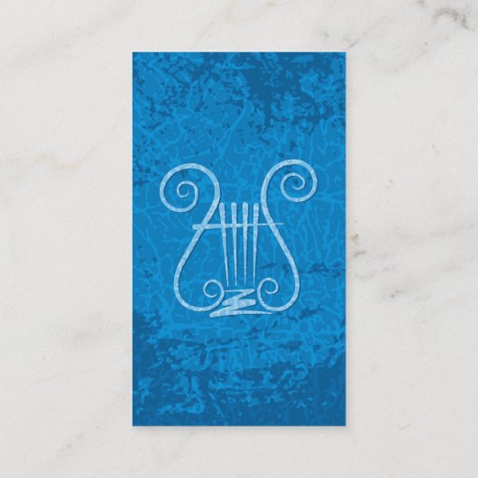 Blauw Lyre Achtergrond Verticaal Visitekaartje (Achterkant)
