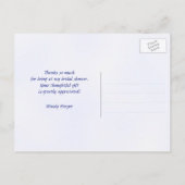 Blauw Maan Aangepaste Bruidsbruiloft Dank Je Postk Briefkaart (Achterkant)