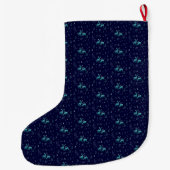 Blauw Maanlicht Herten Grote Kerstsok (Achterkant)