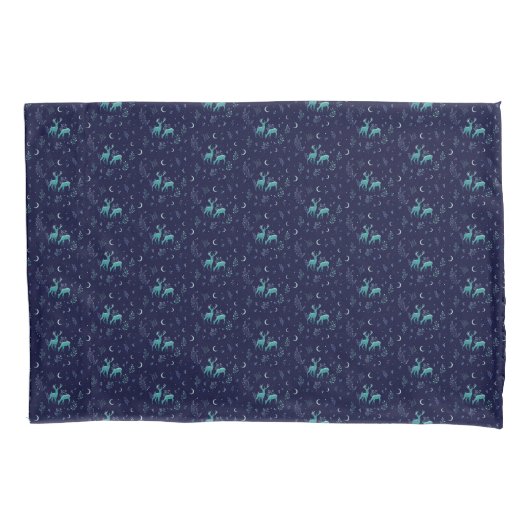 Blauw Maanlicht Herten Kussensloop (Voorkant)