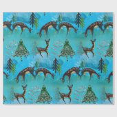 Blauw maanlicht Lieve Kerstvakantie Cadeaupapier (Vlak)