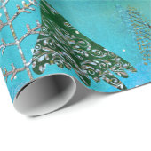 Blauw maanlicht Lieve Kerstvakantie Cadeaupapier (Rol Hoek)