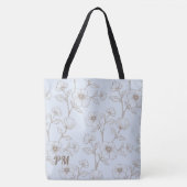 Blauw Maatwerk Monogram Tote Bag (Voorkant)
