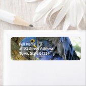 Blauw Maccaw retour adres label (Insitu)