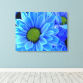 Blauw madeliefje verpakt canvas (Insitu (Houten vloer))